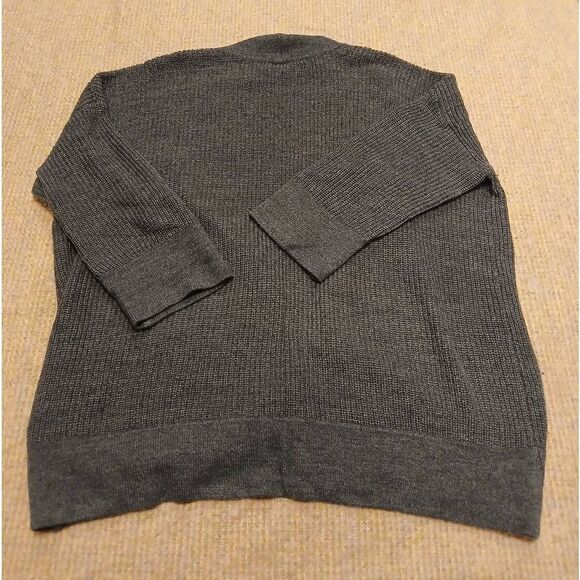 J crew womens XL Fine alpaca cardigan Wool sweater dark gray with pockets - Picture 5 of 8